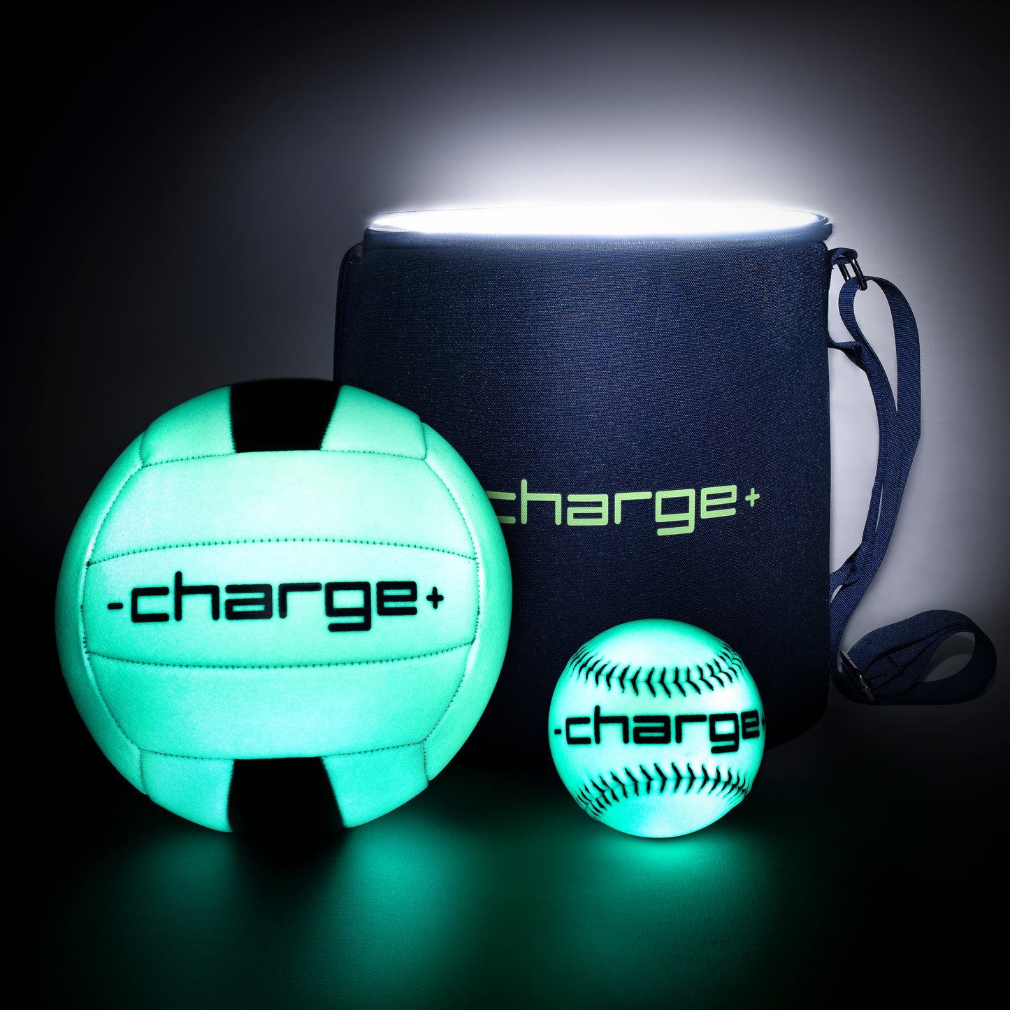 Chargeball Volleyball Glow in the Dark PRO Kit + 12 inch Softball