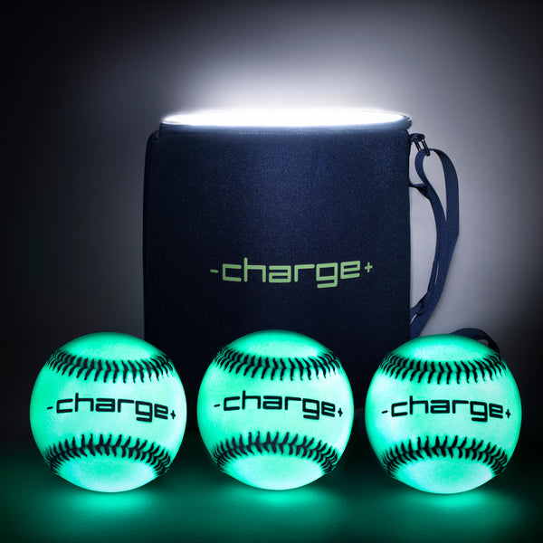Kit Balle De Baseball Chargeball PRO Qui Brille Dans Le Noir - Avec Chargeur LED Et Sac